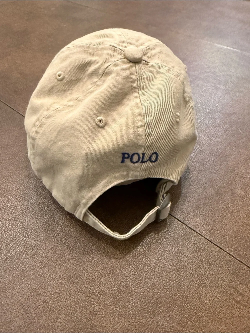 Ralph Lauren Khaki Cap with Navy Polo Emblem
